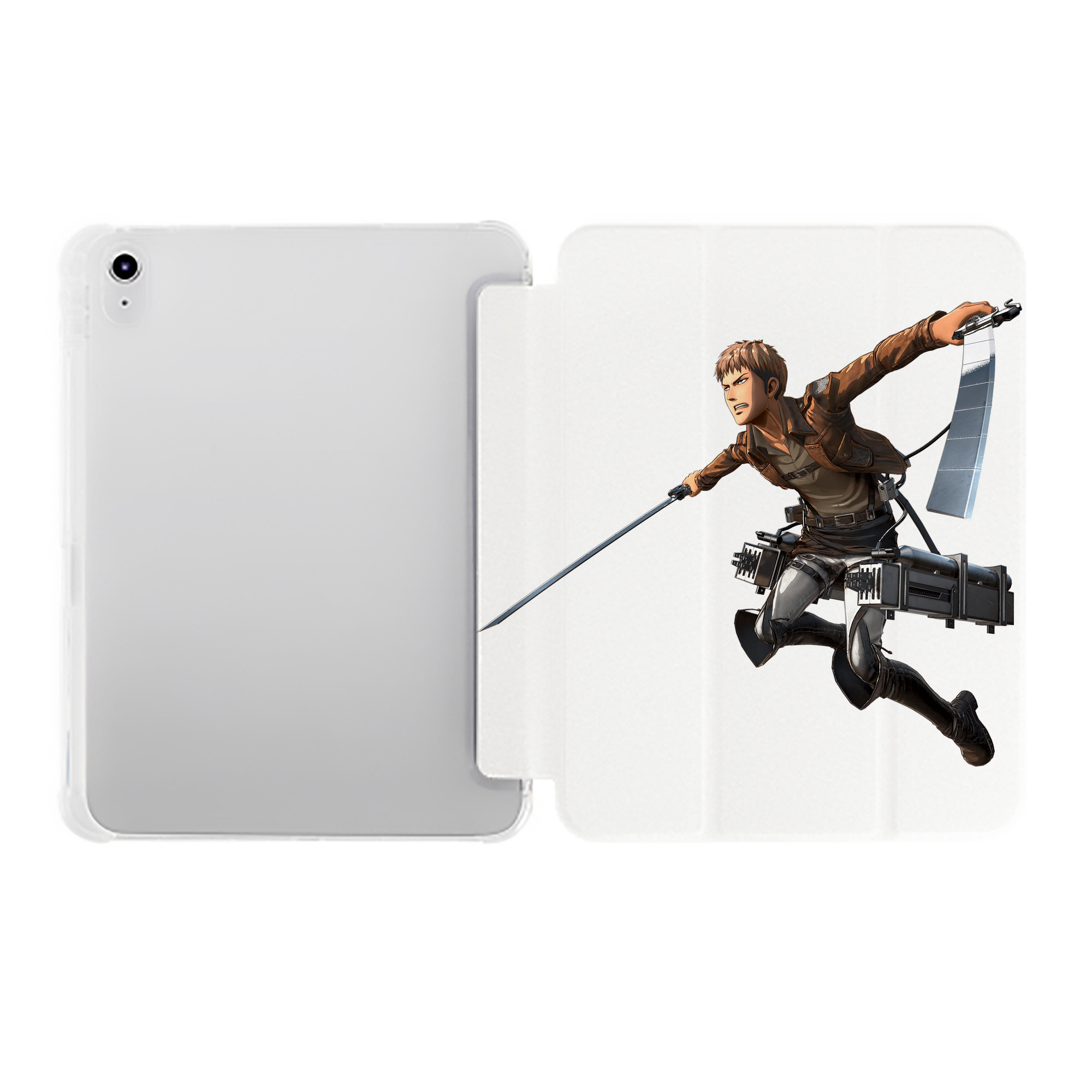 （画像用） 進撃の巨人 ジャン・キルシュタイン Attack on Titan Jean Kirstein IPad ケース ペン収納付き 三つ折りスタンド PUレザー×シリコン 対応機種9.5/10.5/10.9インチ